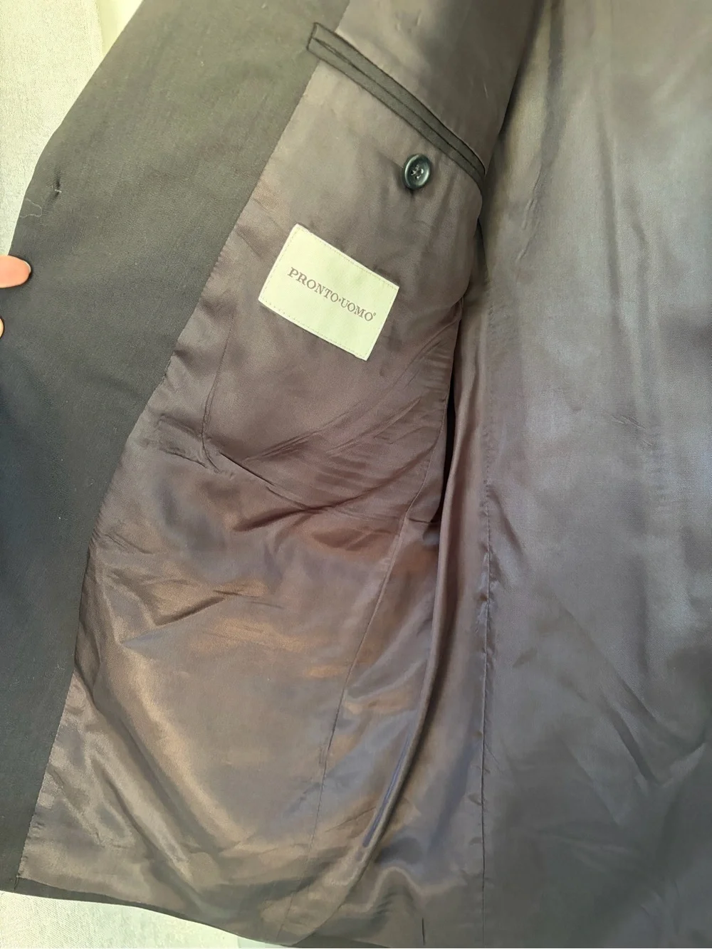 Pronto umo Men's Black Two-Button Blazer 43R 100%wool
